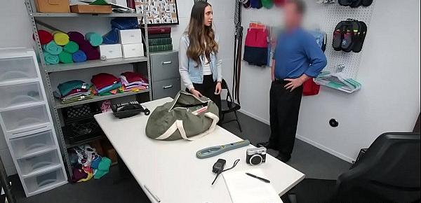  Shoplifter Angelica Cruz bend over her twat and fucked by the security officer